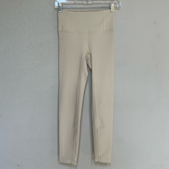 NWOT Off White / Cream ribbed leggings - Picture 2 of 3